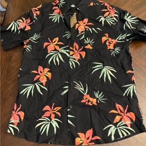 Quiksilver Men's Apero Classic Button Up Woven Top Black AOP X-Large New